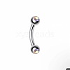 Round 304 Stainless Steel Rhinestone Eyebrow Curved Barbell Rings WGCF9EA-04-1