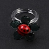 Rotatable Handmade Lampwork Rings RJEW-P158-02B-5