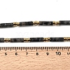 Natural Larvikite & Synthetic Non-magnetic Hematite Column Beaded Necklaces with 304 Stainless Steel End Chains NJEW-K301-01C-5