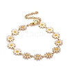 Enamel Daisy Link Chains Bracelet BJEW-P271-01G-01-1