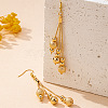 Brass Round Bead Tassel Dangle Earrings for Women WGC3478-01-2