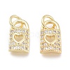Brass Micro Pave Clear Cubic Zirconia Charms X-ZIRC-Q024-01G-2