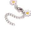 Enamel Daisy Link Chain Necklace NJEW-P220-01P-03-4