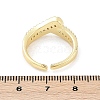 Brass Micro Pave Clear Cubic Zirconia Open Cuff Rings for Women RJEW-R011-06G-02-5