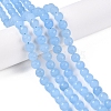 Frosted Natural White Jade Beads Strands G-T138-8mm-209C-1