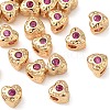 SHEGRACE Brass Magenta Cubic Zirconia Beads XGRQ4H982-681G-B-1