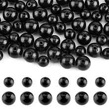 SUPERFINDINGS 400Pcs 2 Styles Undyed Natural Ebony Wood Beads WOOD-FH0001-99