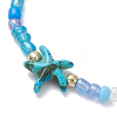 6Pcs Synthetic Turquoise & Non-magnetic Hematite Beads Stretch Bracelets BJEW-JB13432-1