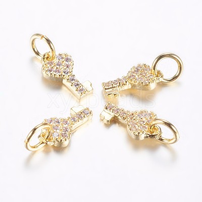 Long-Lasting Plated Brass Micro Pave Cubic Zirconia Charms ZIRC-F069-48G-1