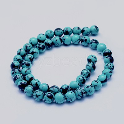Synthetic Turquoise Beads Strands G-F531-8mm-J01-1