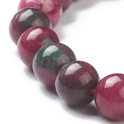 Dyed Natural Jade Beaded Stretch Bracelets BJEW-A117-C-04-1