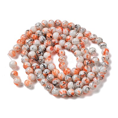 Drawbench & Baking Paint Glass Beads Strands GLAA-S176-14-1