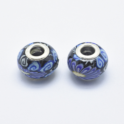 Handmade Polymer Clay European Beads CLAY-K002-A34-1