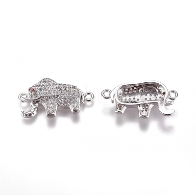 Brass Micro Pave Cubic Zirconia Links connectors ZIRC-K081-54P-1