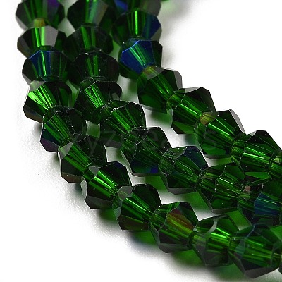 Transparent Electroplate Glass Beads Strands EGLA-A039-T4mm-L25-1