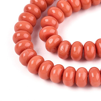 Opaque Spray Painted Glass Beads GLAA-ZX008-8mm-18E-1