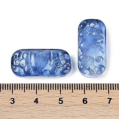 Spray Painted Transparent Glass Connector Charms X1-GLAA-H035-06D-1