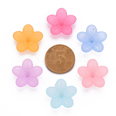 Frosted Acrylic Bead Caps X-MACR-S371-08A-1