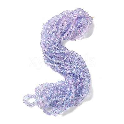 Spray Painted Transparent Glass Beads Strands X-GLAA-P060-01A-16-1