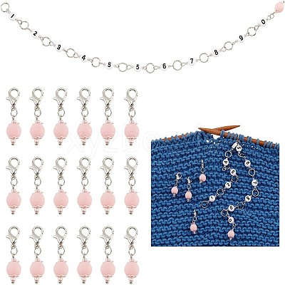 1Pc Acrylic Number Bead Knitting Row Counter Chains HJEW-BC0001-34B-1