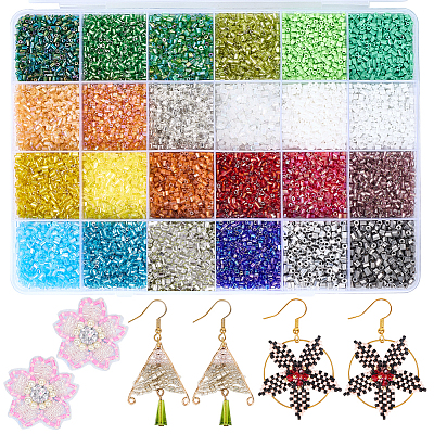 24 Styles Two Cut Glass Seed Beads SEED-SP0001-04-1