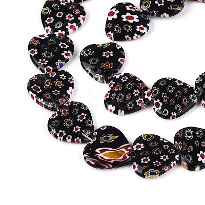 Handmade Millefiori Glass Beads Strands LAMP-T021-29B-1