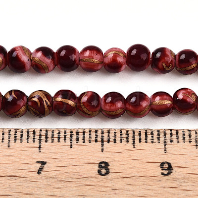 Baking Paint Glass Beads Strands DGLA-N010-4mm-07-1