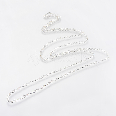 Iron Rolo Chains Necklace Making X-MAK-R015-45cm-S-1