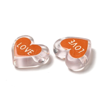 Printed Transparent Acrylic Beads OACR-P017-B03-1
