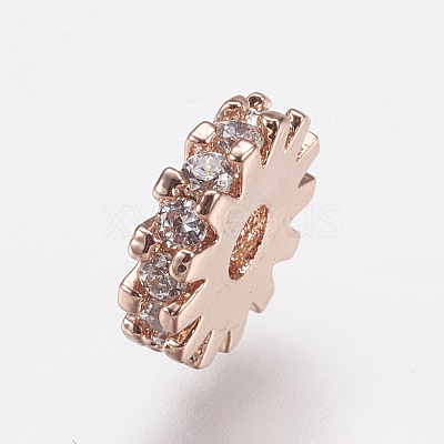 Brass Micro Pave Cubic Zirconia Bead Spacers LS-ZIRC-E143-21RG-1