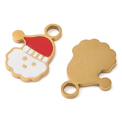 Christmas Theme Ion Plating(IP) 304 Stainless Steel Enamel Pendants STAS-Z083-07G-04-1