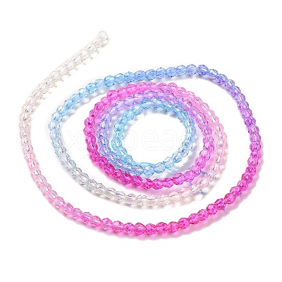 Transparent Gradient Color Glass Beads Strands GLAA-G101-2mm-11-1