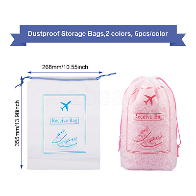 12Pcs 2 Colors  Makrofol Semi-transparent Drawstring Bag CON-MB0001-13-1