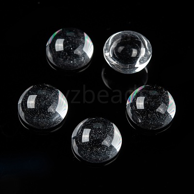 Transparent Half Round Glass Cabochons GGLA-R027-10mm-1
