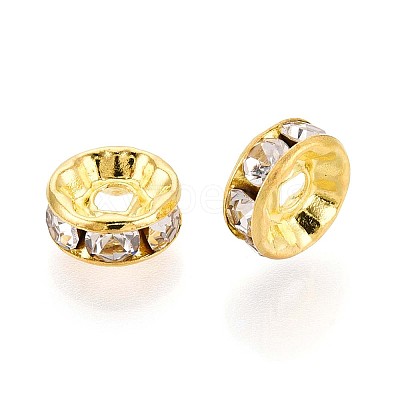 Brass Grade A Crystal Rhinestone Beads RB-A003-8MM-G-1