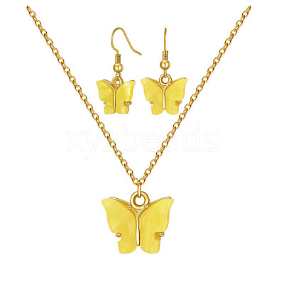 Alloy Acrylic Earrings & Necklaces Jewelry Sets SJEW-PH01380-06-1