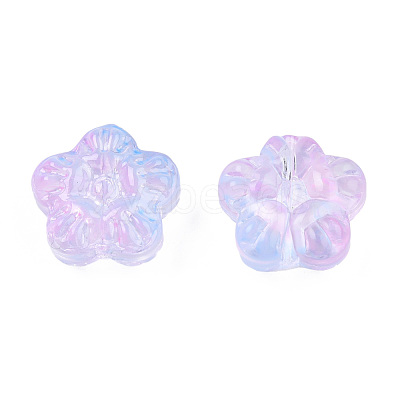 Transparent Spray Painted Glass Beads GLAA-N035-029-G02-1