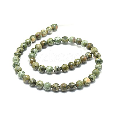 Natural Rhyolite Jasper Beads Strands G-F674-03A-8mm-1