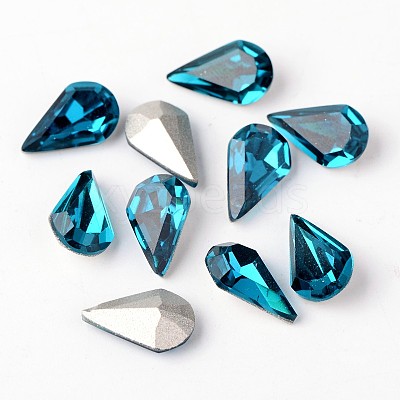 Faceted Teardrop Glass Pointed Back Rhinestone Cabochons RGLA-E004-13x8mm-M-1