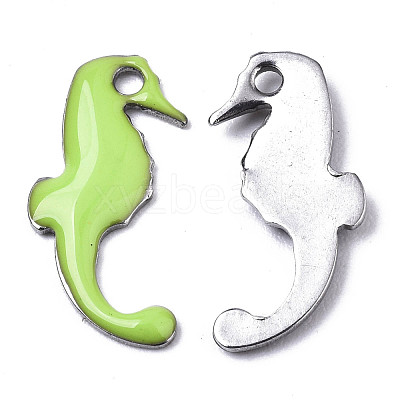 201 Stainless Steel Enamel Charms STAS-N088-17F-1