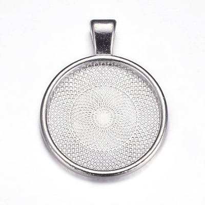 Metal Alloy Pendant Cabochon Settings X-PALLOY-A15654-N-1