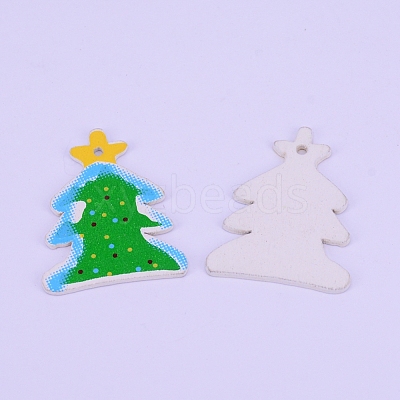 Printed Wooden Pendants WOOD-WH0104-03-1