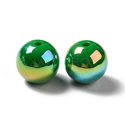 UV Plating Rainbow Iridescent Acrylic Beads PACR-D070-01G-1
