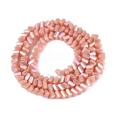 Electroplate Opaque Glass Beads Strands EGLA-Q139-01A-C04-1
