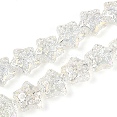 Electroplate Transparent Glass Beads Strands EGLA-N020-02B-1
