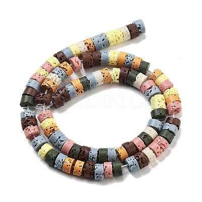 Natural Lava Rock Dyed Beads Strands G-K375-G08-01-1