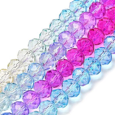 Transparent Painted Glass Beads Strands X1-DGLA-A034-T6mm-A14-1