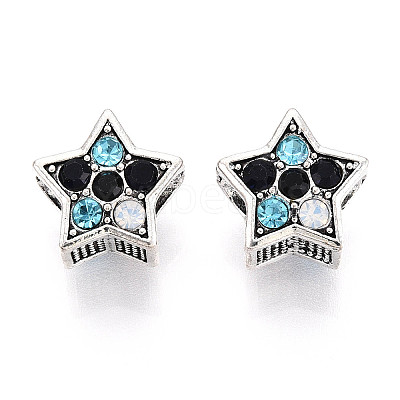 Alloy Rhinestone European Beads FIND-N009-17A-AS-1