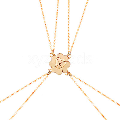 Alloy Magnetic Clover Split Pendant Friendship Necklaces FS-WGB14F7-02-1