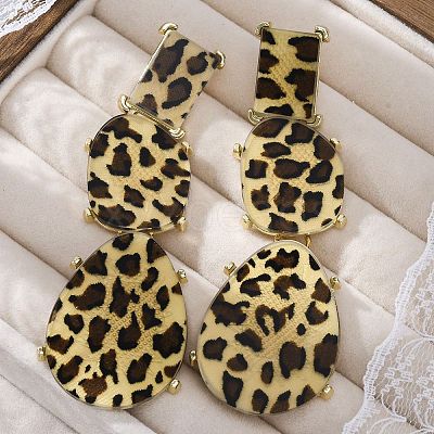 Alloy acrylic Dangle Stud Earrings EJEW-M075-01G-02-1